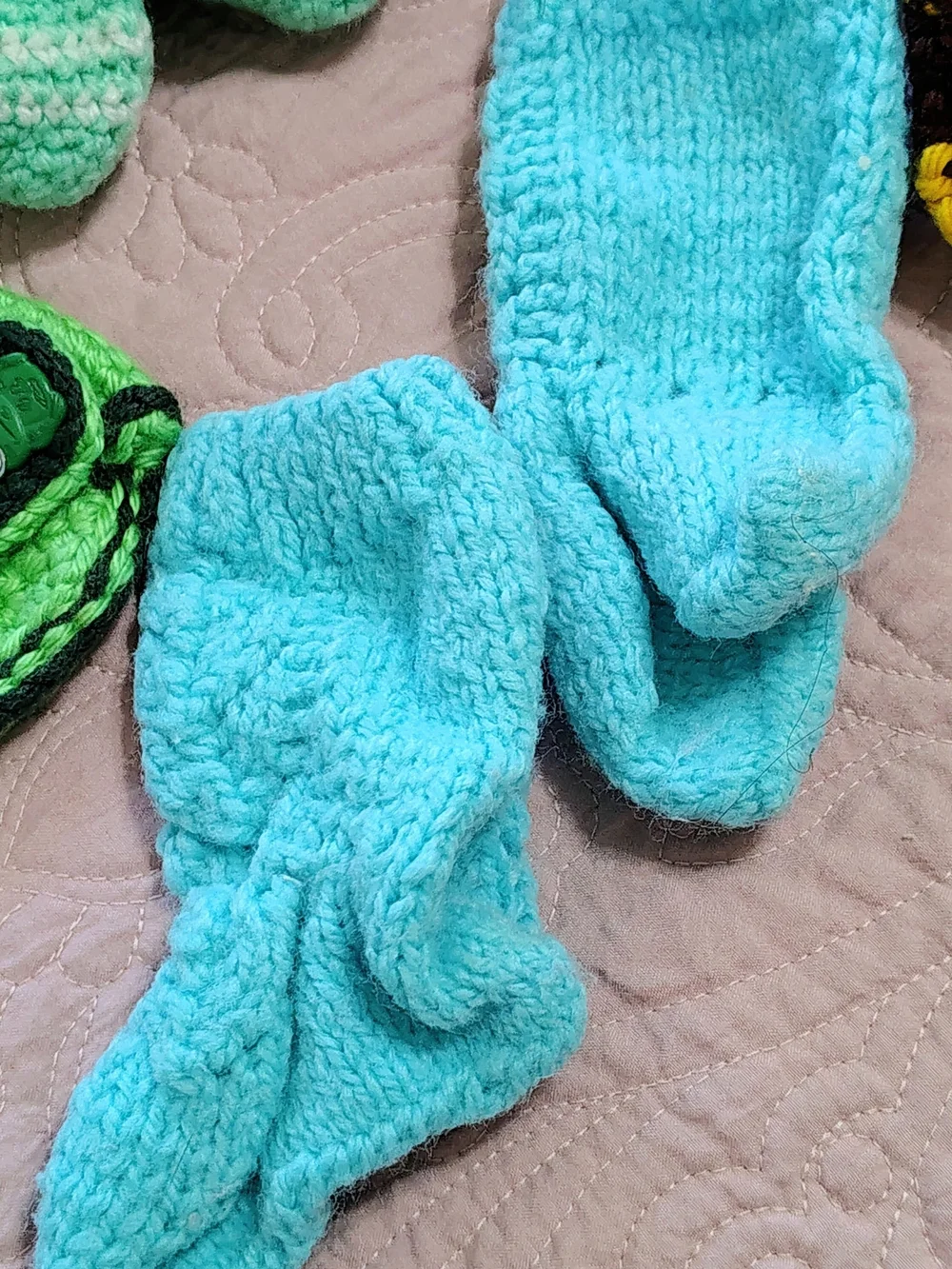 7 Handmade Crochet BABY Booties & 7 Crochet Hats Fun Designs Buttons Ties